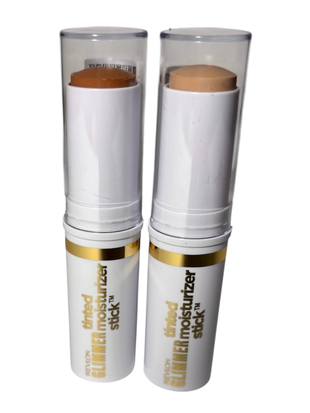 Revlon Glimmer Moisturizer Stick Lot of 2 Shades 100 & 130 New Hydrating Glow